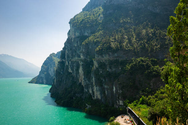 istock Rocky shore along Lake Garda, Italy 2173664799