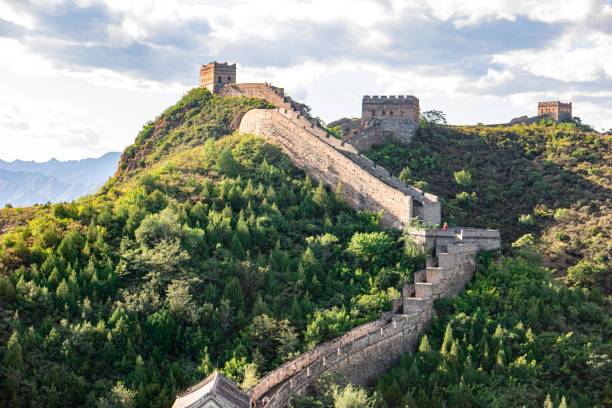 istock Great Wall of China winding through green mountains 2173668979