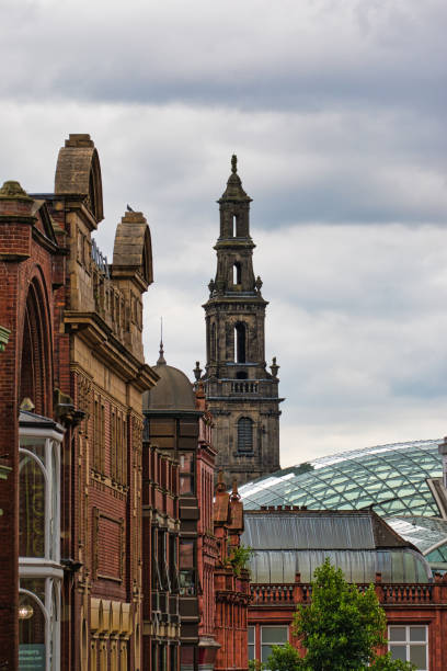 istock Historic City Street with Clock Tower in Leeds, UK 2173670129
