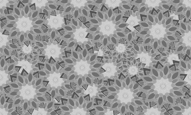 Black and white flower bouquet cartoon pattern