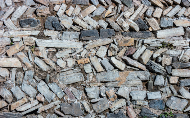 Unshaped stone wall pattern,wall made of rocks