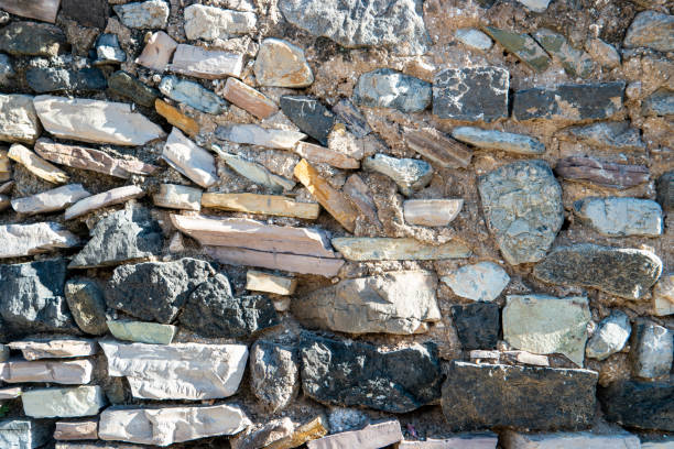 Unshaped stone wall pattern,wall made of rocks