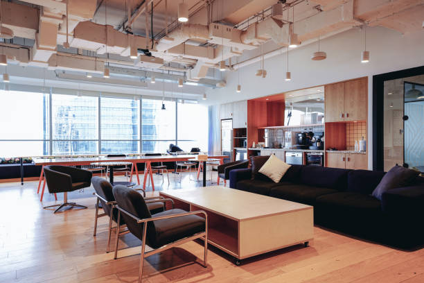 istock A vibrant and modern co-working space with a mix of comfortable lounge seating and work tables 2173680579