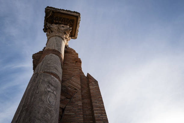 Back to the ancient Rome: column capital details Ostia Antica