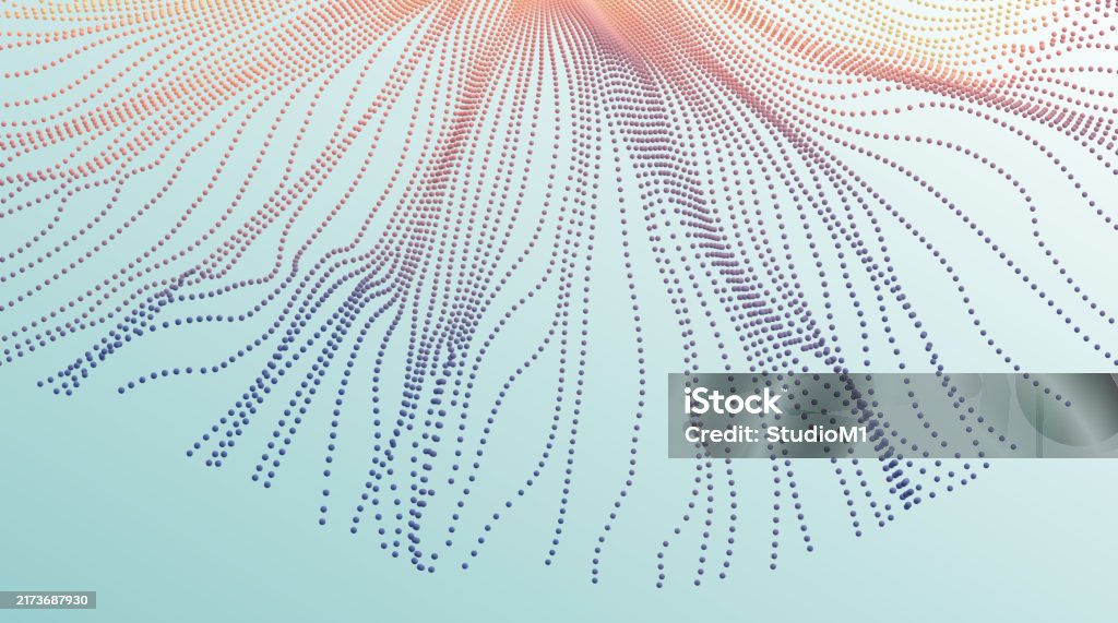 Array With Dynamic Particles 3d Technology Style Abstract Background ...
