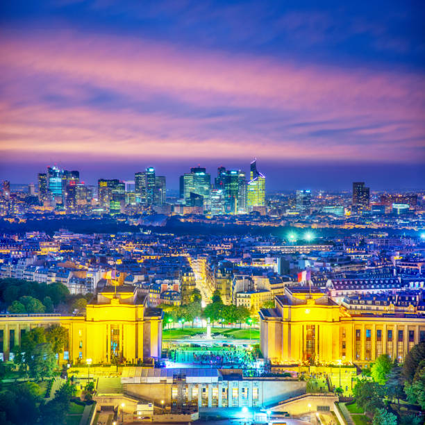 aerial view of Trocadero from Eiffel Tower, Paris.