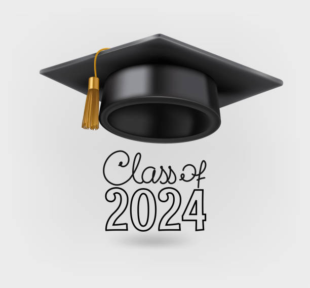 istock Graduation class of 2024 concept with gdaruation cap. 3d vector icon isolated on white background 2173707474