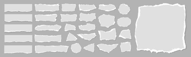 istock Set of white ripped paper stripes. Realistic papers scrap with torn edges. Notepad torn papers for message note, page or banner.  Vector collection. 2173708990