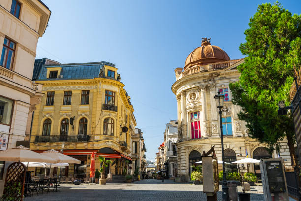 Historic Street Intersection with Grand Architecture in Bucharest