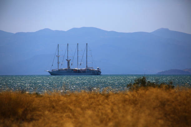 nauplia as small coast village in greece with casttle