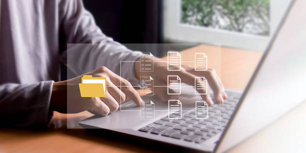 istock Concept of electronically checking smart items and documents on a virtual screen. Businessman checks electronic documents Borderless communication technology 2173714208