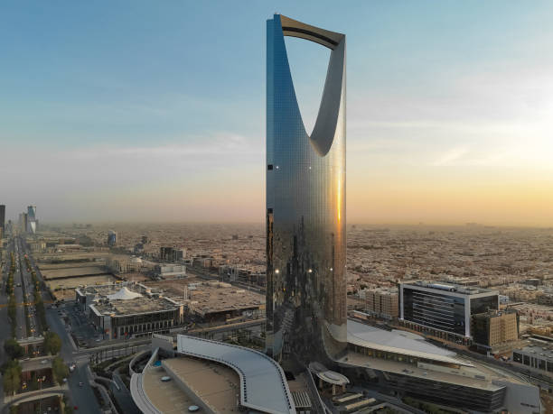 istock Drone shot flying. Saudi Arabia. Riyadh. Sunrise. Kingdom Tower 2173715612