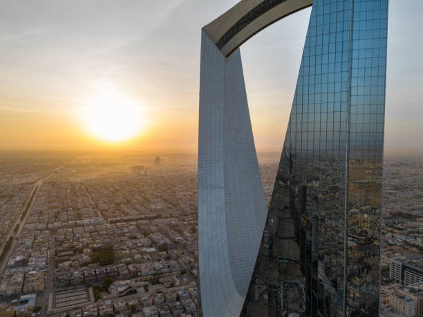 istock Drone shot flying. Saudi Arabia. Riyadh. Sunrise. Kingdom Tower 2173715948