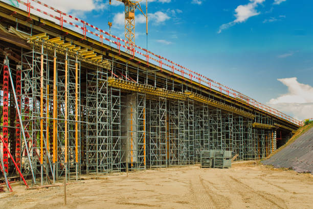istock Architecture and reinforcement and formwork of the main deck structure of a road bridge in Poland. 2173716755