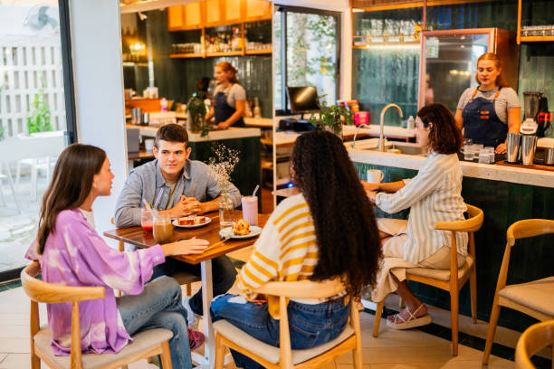 istock Friends talking in breakfast at coffee shop 2173723014