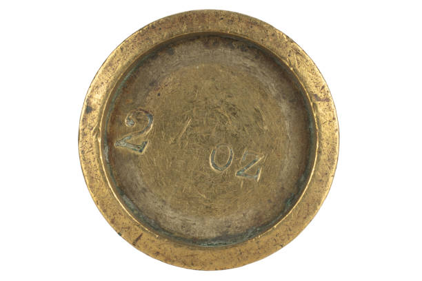 istock Old rusty 2 ounce weight for scales 2173733037
