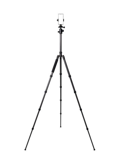 istock Smartphone on tripod camera stand isolated on white background. Technology concept. Business and finance concept. Advertising and promotion concept. Marketing and online shopping concept. Health care and beauty care concept. 2173737699