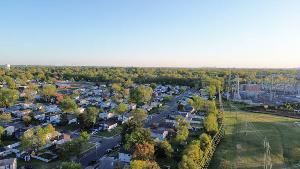 istock Neighborhood aerial view 2173748006