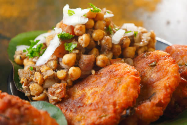 Chole (spicy chickpea) and Aloo Tikki (potato patties) is a classic North Indian street food combination.
