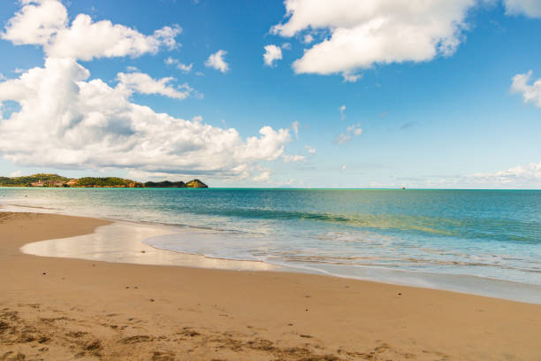istock Caribbean beach with white sand, deep blue sky and turquoise water 2173753311