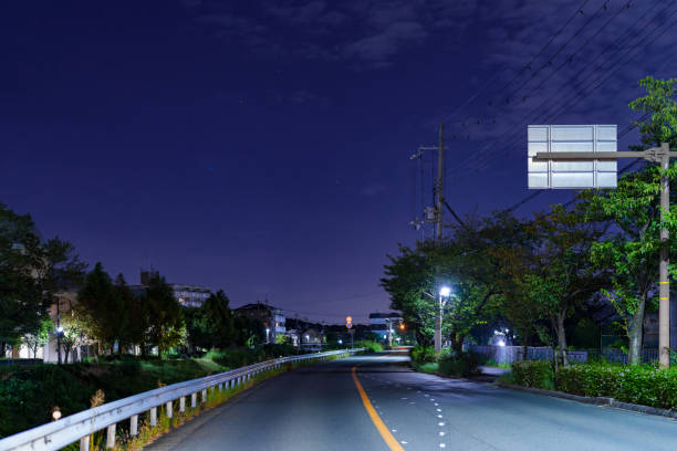 Scenes of an empty city at night
