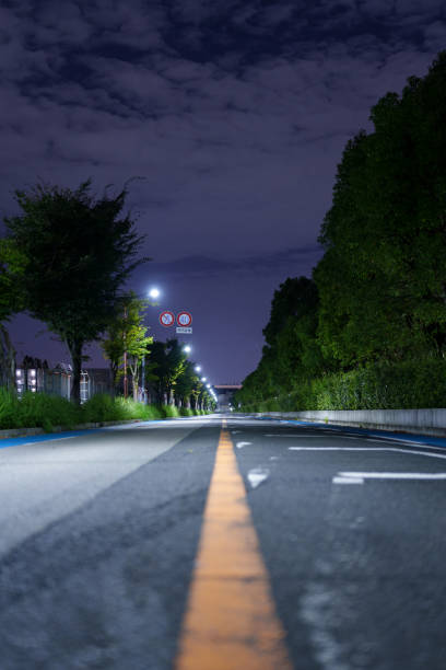 Scenes of an empty city at night