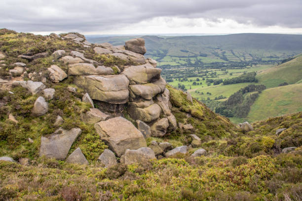 Rock formations on Edale Moor, Peak District National Park, Derbyshire