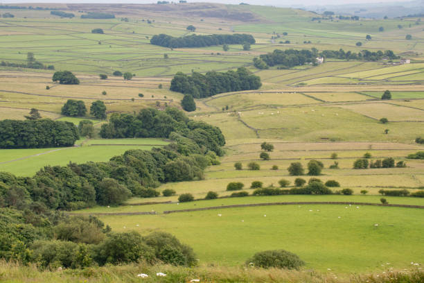 istock Rolling farmland from Eyam Edge, Bretton, Peak District National Park, Derbyshire, UK 2173756068