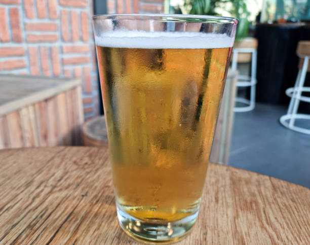 istock Beer glass on wooden 2173764611