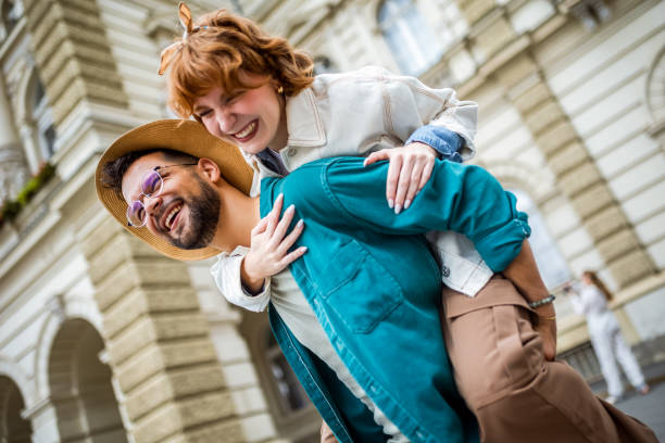 istock Young couple exploring the new city on their romantic vacation. 2173766209