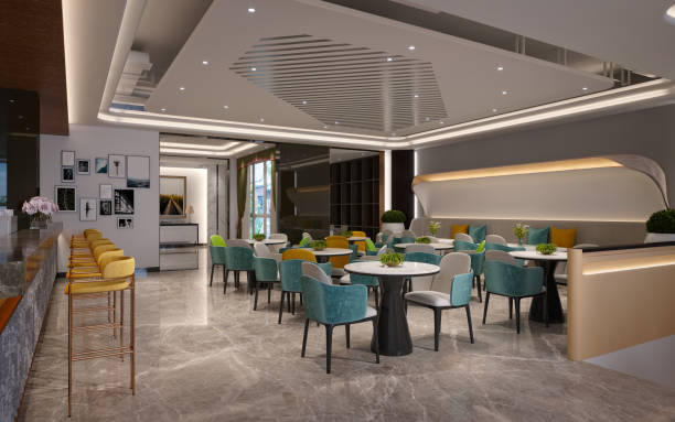istock 3d render of modern cafe restaurant 2173766681