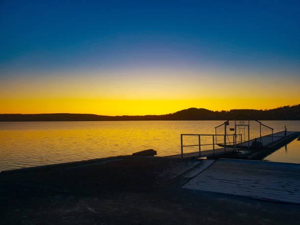 istock A yellow sunset overlooking a harbour in Sweden 2173769507