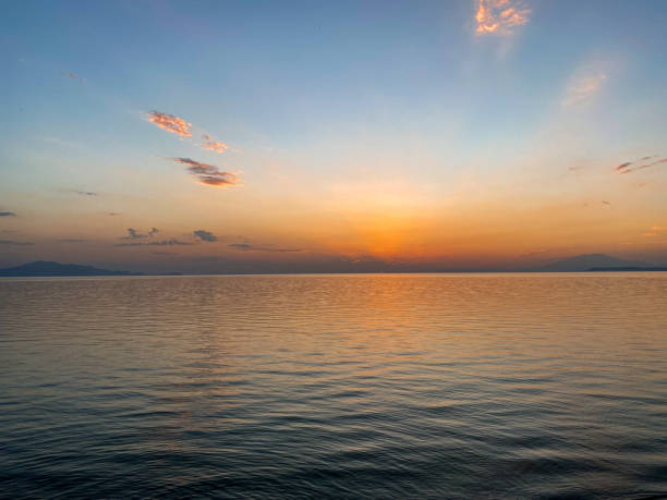 The sea and the sunset.