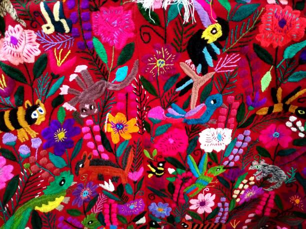istock Mayan colonial fabric colorful textile hand made in chiapas mexico 2173787584