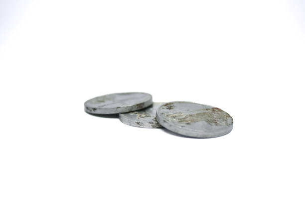 silver coin money isolated on white background