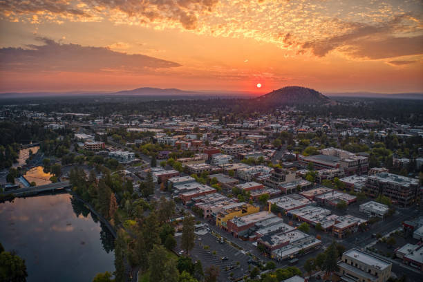 istock Aerial View of Bend, Oregon at Sunset during Summer 2173818705
