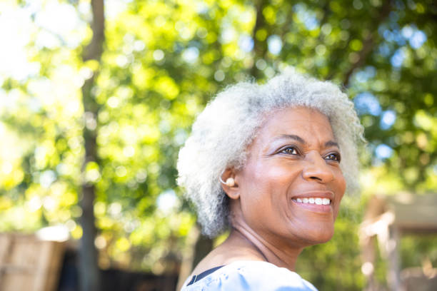 istock A beautiful senior black woman with a hearing aid 2173821393