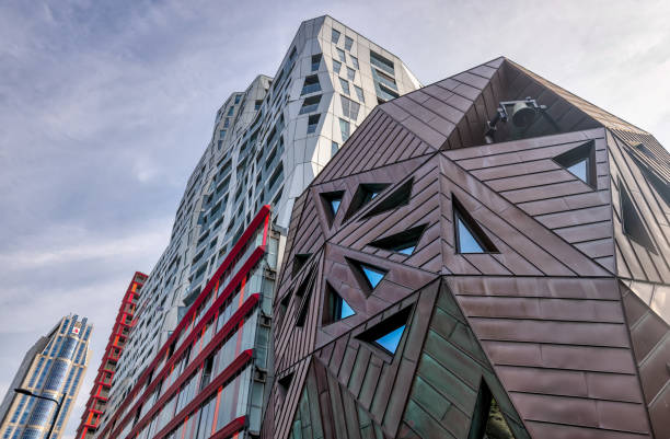 Rotterdam, Netherlands - August 2, 2024: Unique and inventive modern architecture in Rotterdam in the Netherlands
