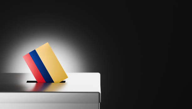 istock Colombian Flag Entering Ballot Box Representing Democracy 2173827803
