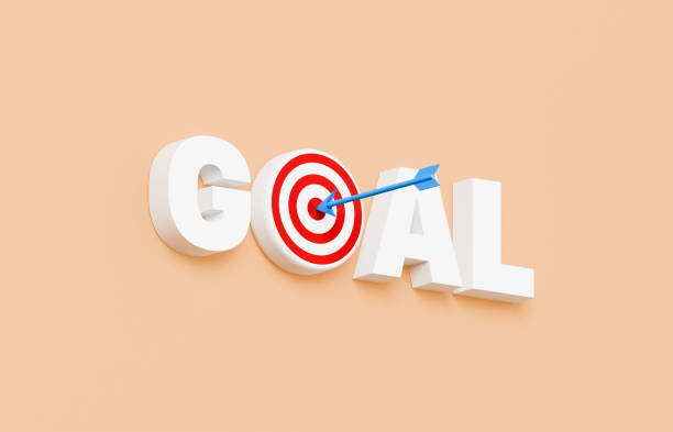 istock Goal spelled with text and a bulls eye 2173829483