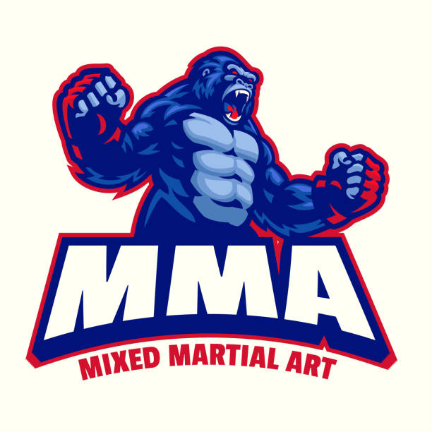 MMA Gorilla Mascot Illustration Vector of MMA Gorilla Mascot Illustration serious monkey stock illustrations