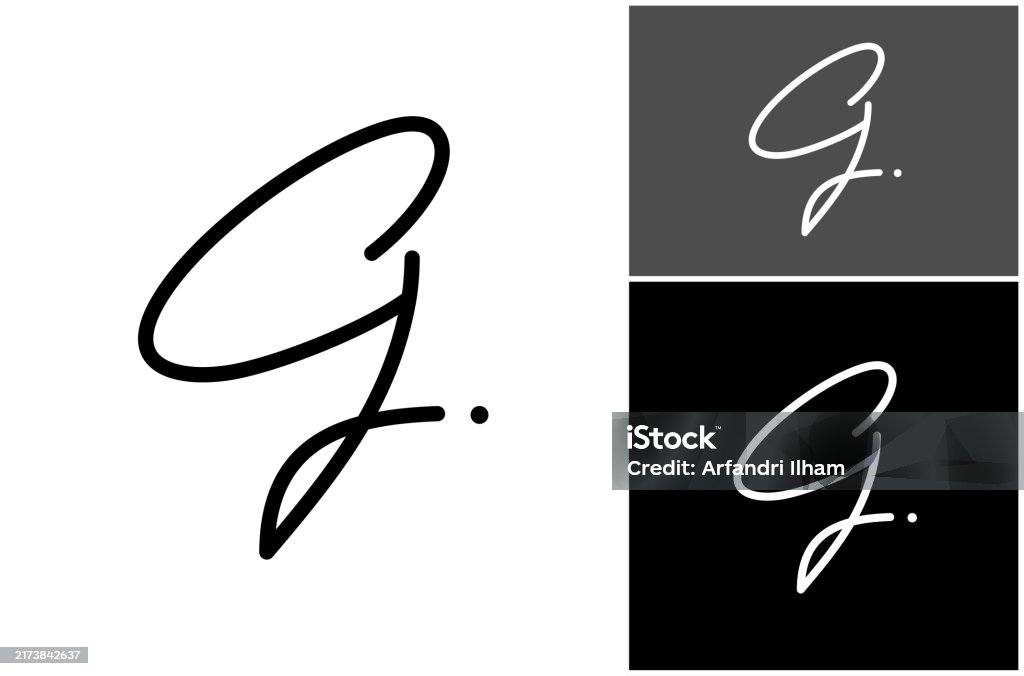 G Intial Script Letter G Initial Signature Script Calligraphy Cursive Font Luxury ...