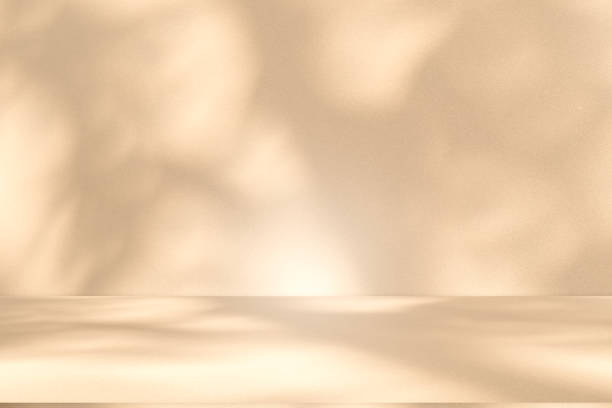 istock Studio style background wall decoration presentation uses white and beige tones. with shadows cast from a nearby window, concept creating a decorative 2173845348
