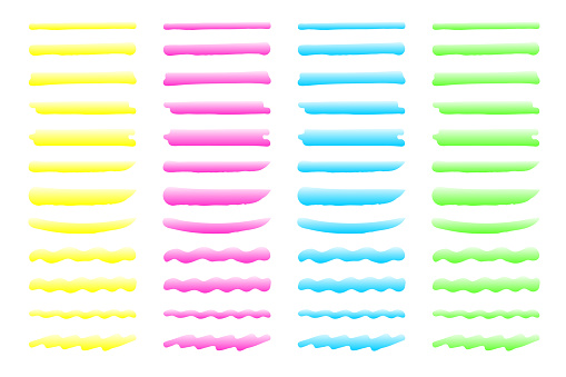 Gradient Handwritten Notes Handwritten Four Color Gradient Heading Set Stock Illustration ...