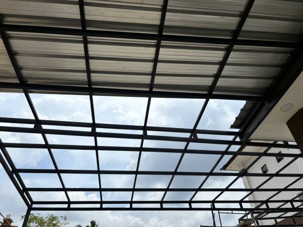 istock Light steel canopy construction commonly used in housing 2173850679