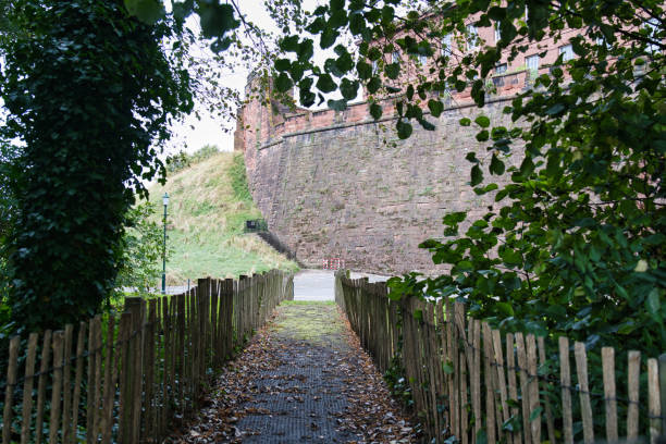 Chester, UK - September 9, 2024: Chester City Walls in Chester, UK