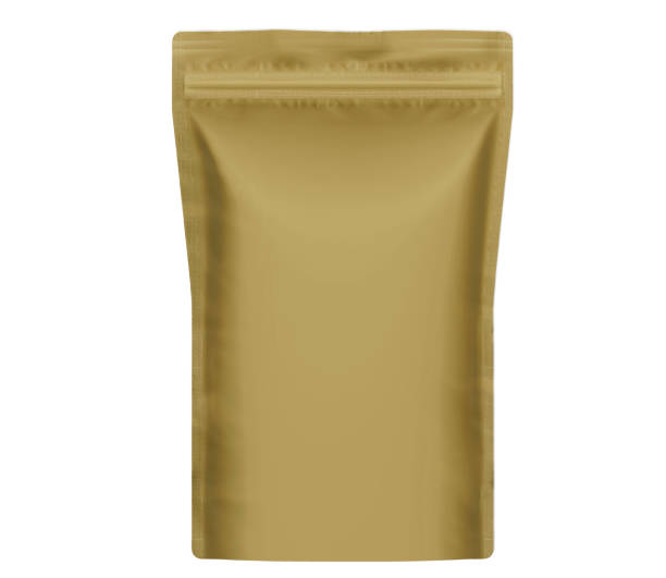 istock foil blank bag package on white background aluminium bag Packaging sachet mockup  food branding packaging 3D rendering, 3D illustration, Mockups for Branding Design 2173860703