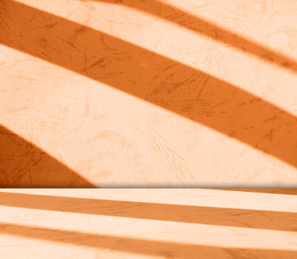 istock Beige background summer studio room autumn orange minimal wall floor shadow on cement backdrop, yellow minimal for presentation product aesthetic cosmetic, template gradient wallpaper abstract. 2173864199