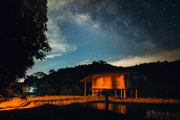 istock Milky way in the night sky, night sky landscape and universe 2173865902