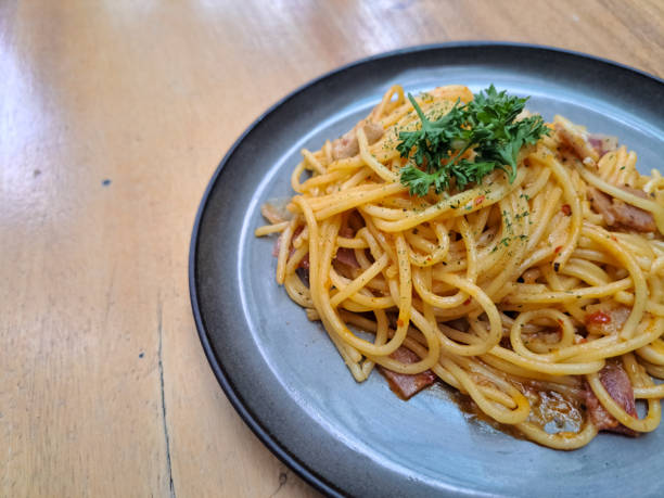 istock Spaghetti Spicy Tuna On A Plate. Food Menu. 2173874974